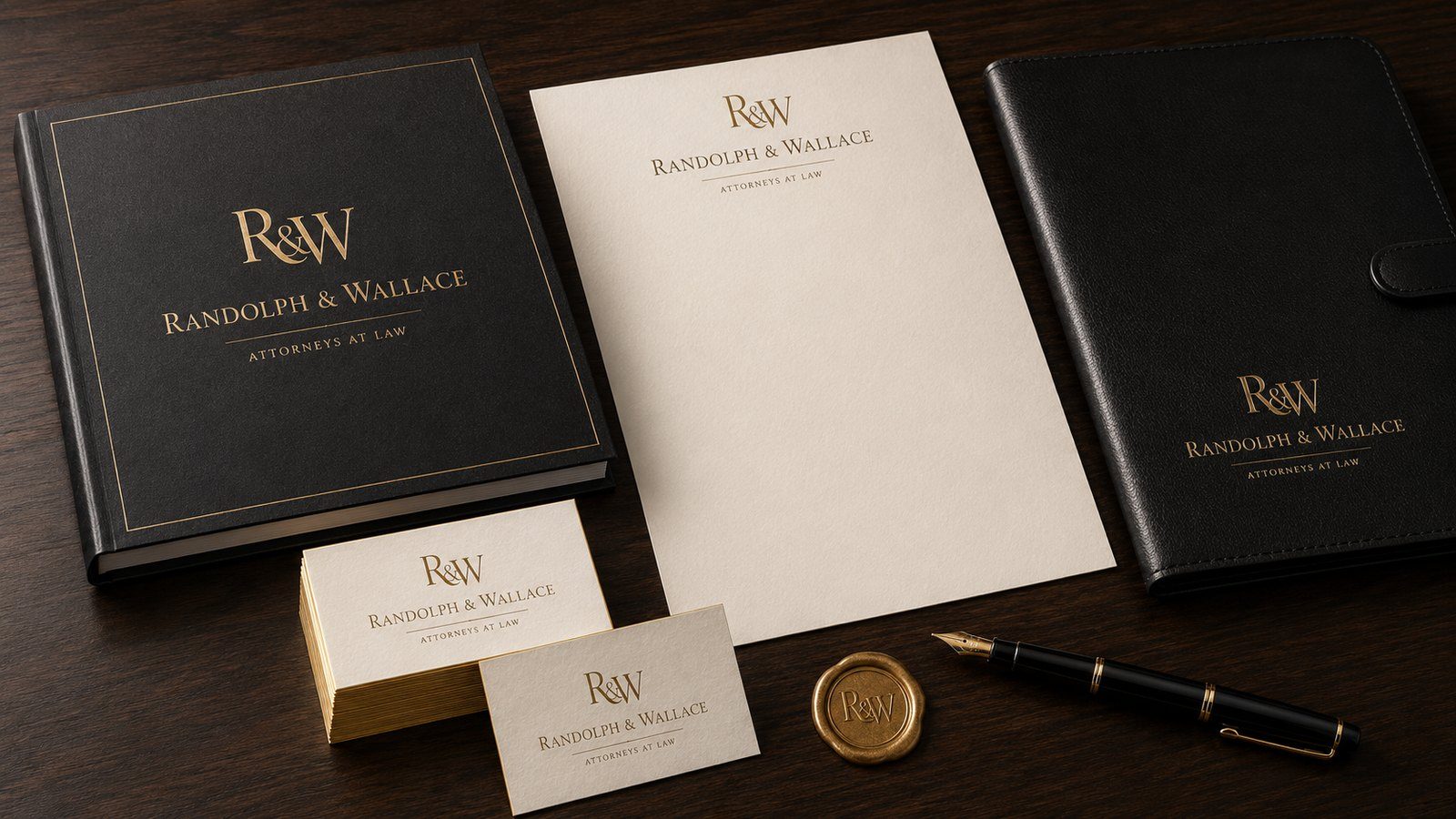 Example branding project — a luxury law-firm identity and stationery set
