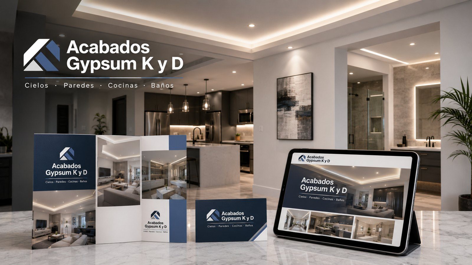 Interior-finishing company brand collateral